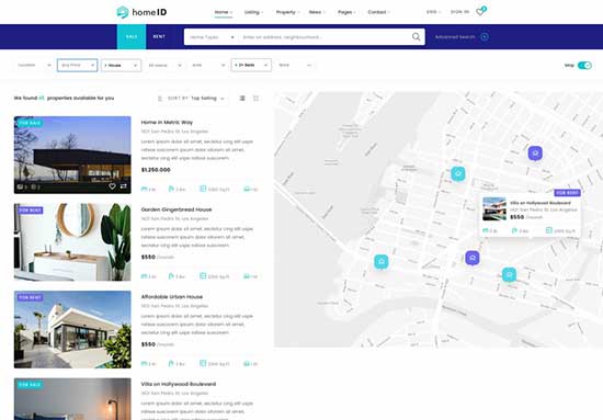 Half map list layout 1